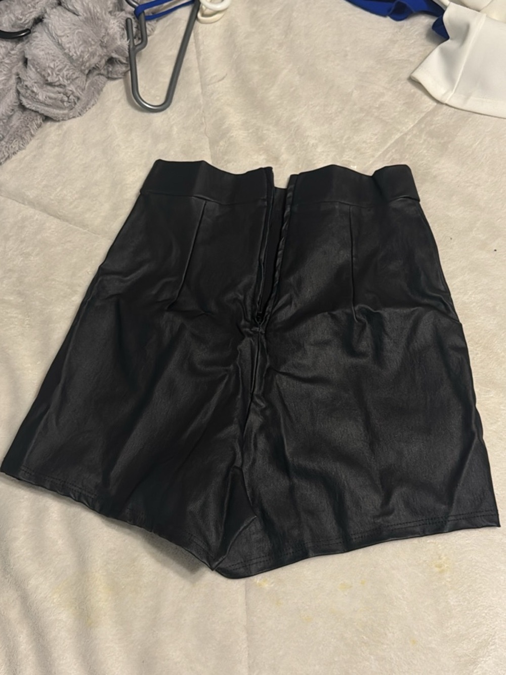 Windsor Black Faux Leather High-Waist Shorts